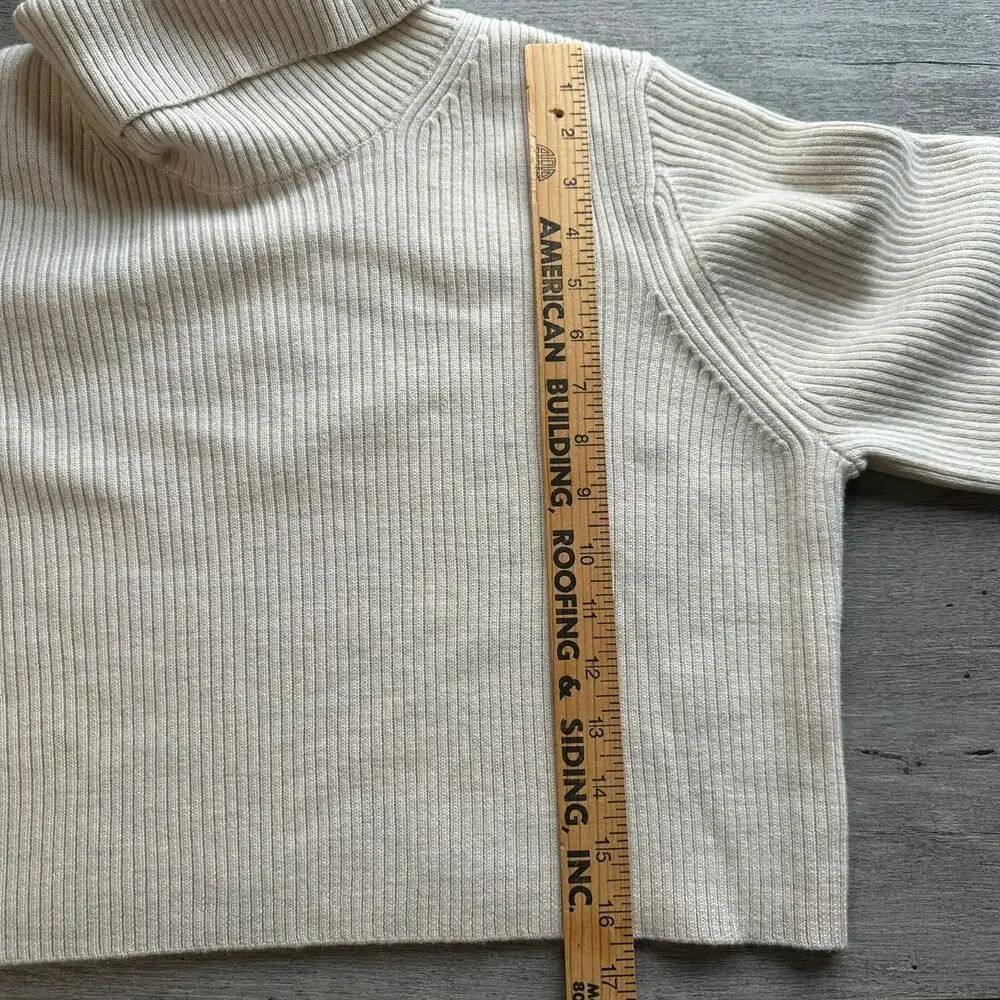 Aritzia Wilfred Rebecca Turtleneck Sweater Merino Wool Cream Med